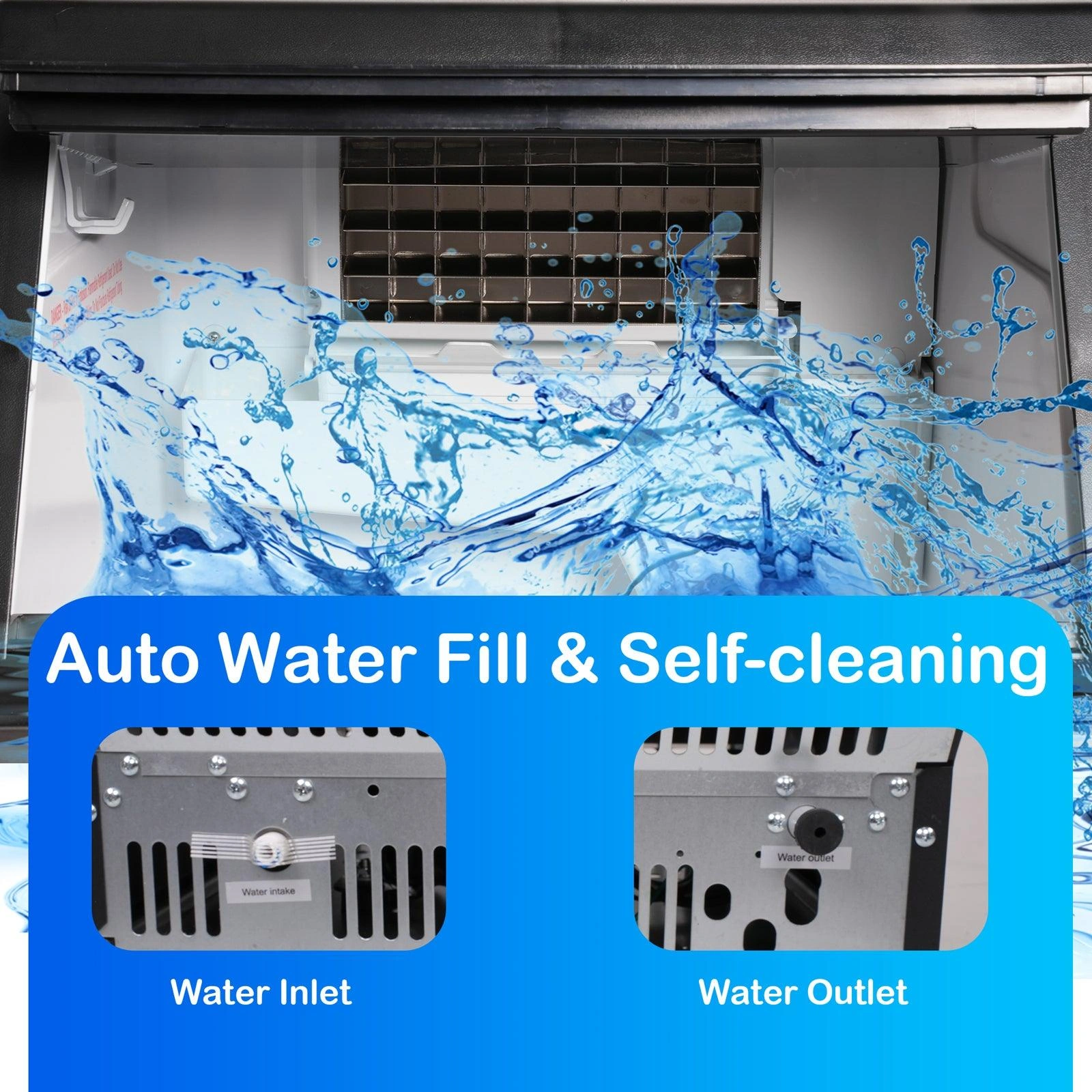 Crystal Clear Ice On Demand Stainless Steel Ice Maker
