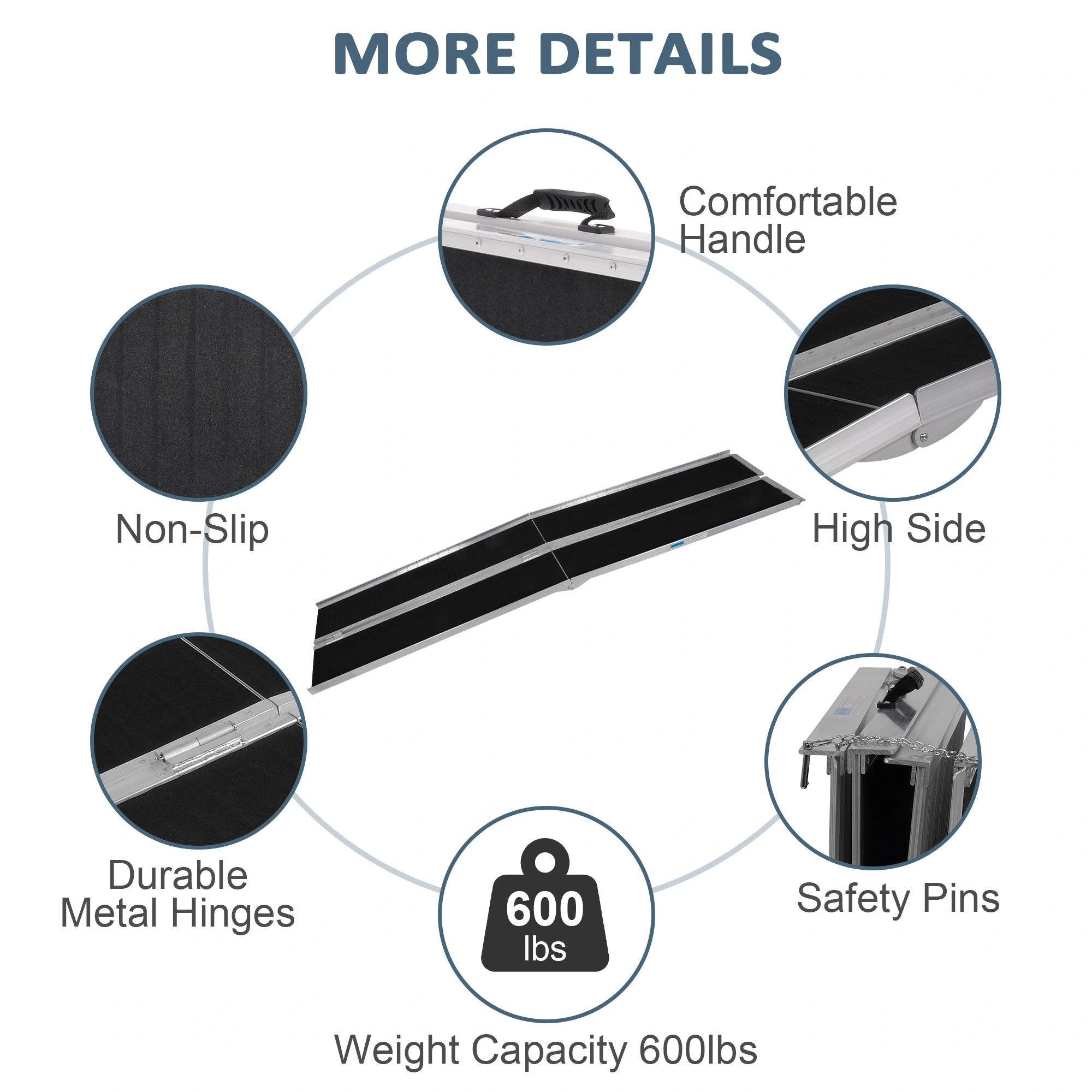 Smooth Rolling Mobility: 10ft Folding Ramp for Wheelchair & Scooter Access.