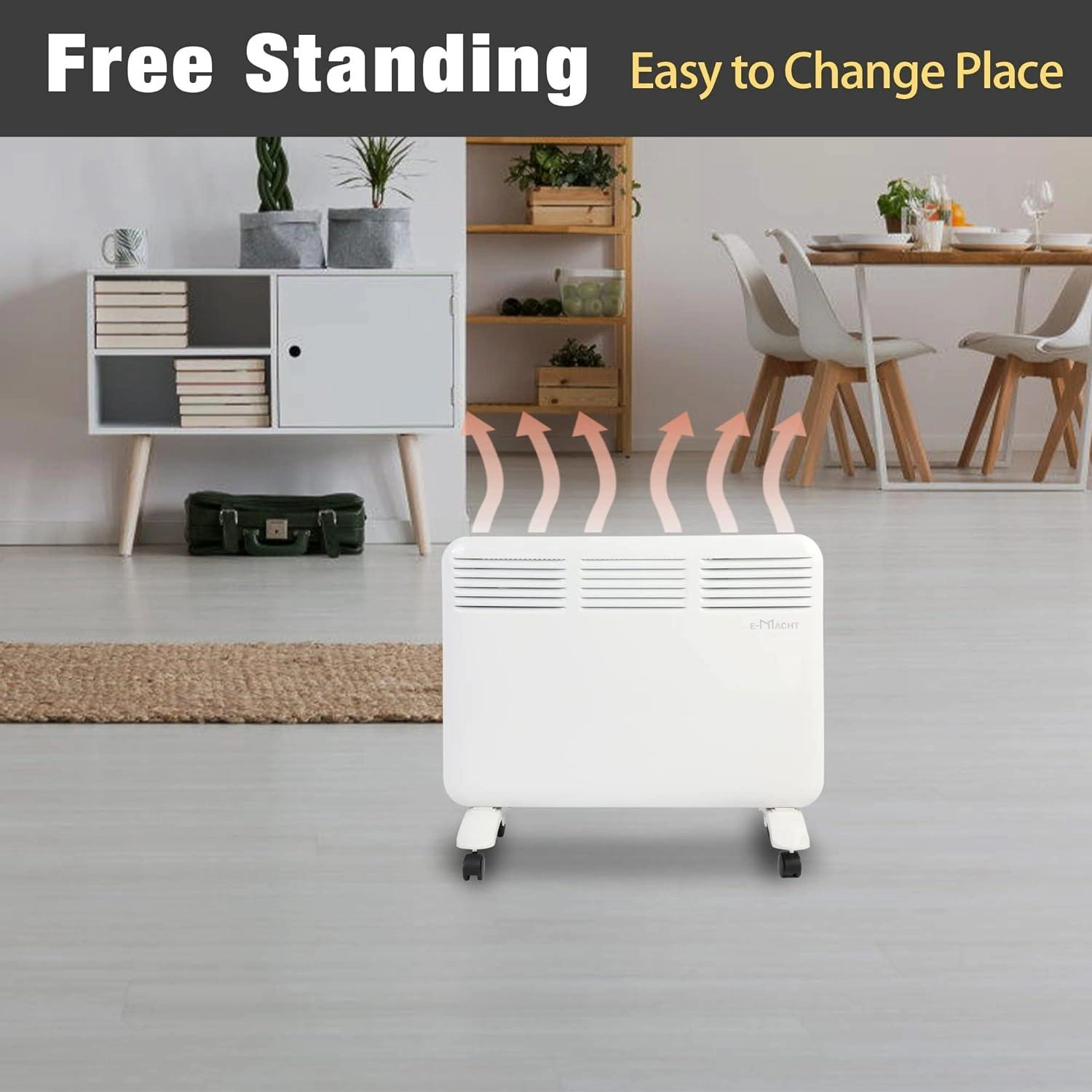 WarmUp Your Space: 1000W Wall Heater with Smart Thermostat & Portability
